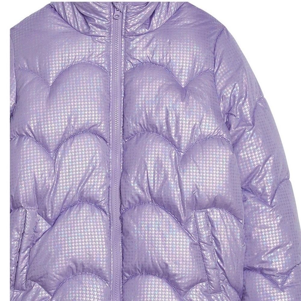 Weather Tamer Big Girls Iridescent Foil Puffer Jacket - Picture 7 of 11